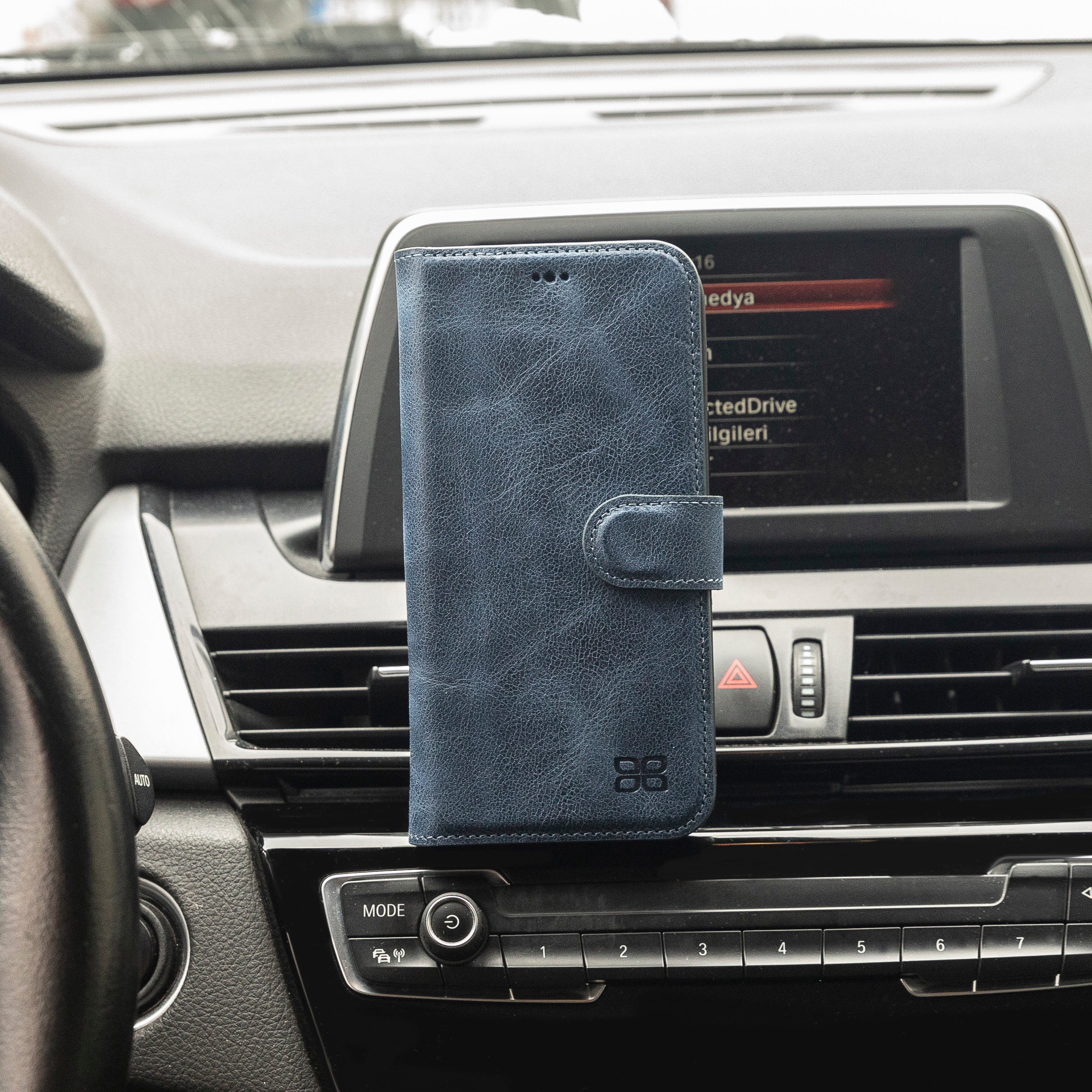 Étui portefeuille détachable en cuir véritable pour iPhone 13