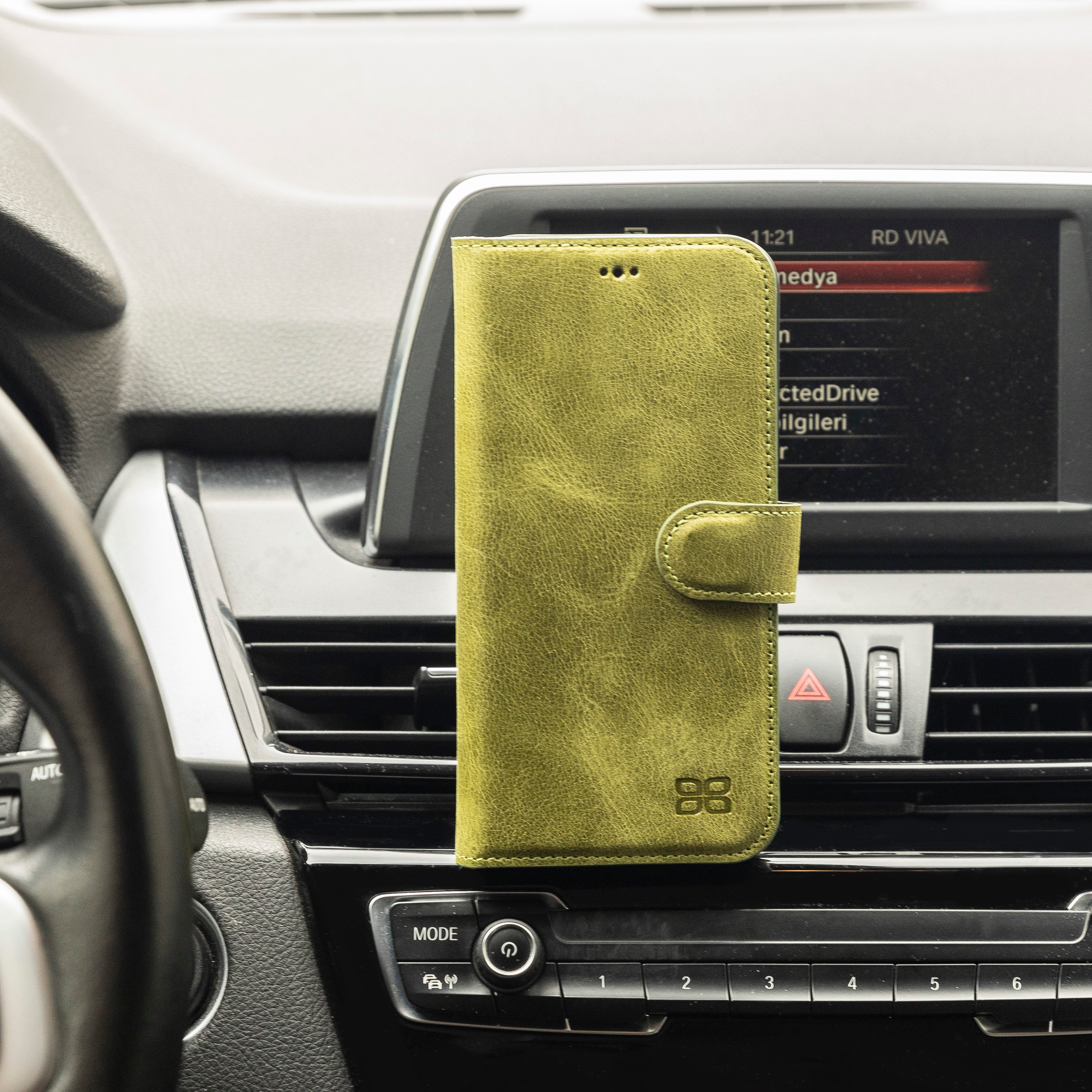 Étui portefeuille détachable en cuir véritable pour iPhone 13