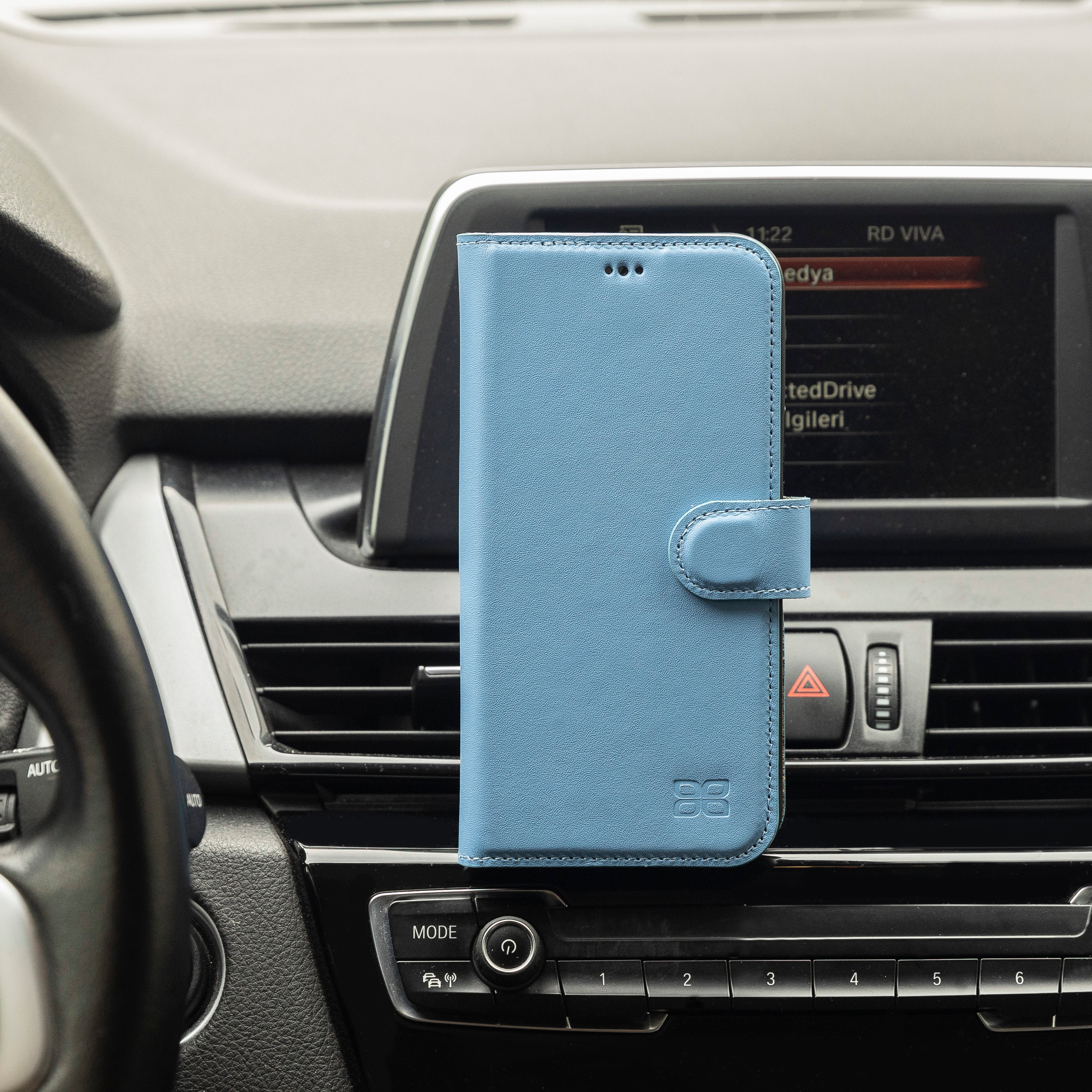 Étui portefeuille détachable en cuir véritable pour iPhone 13