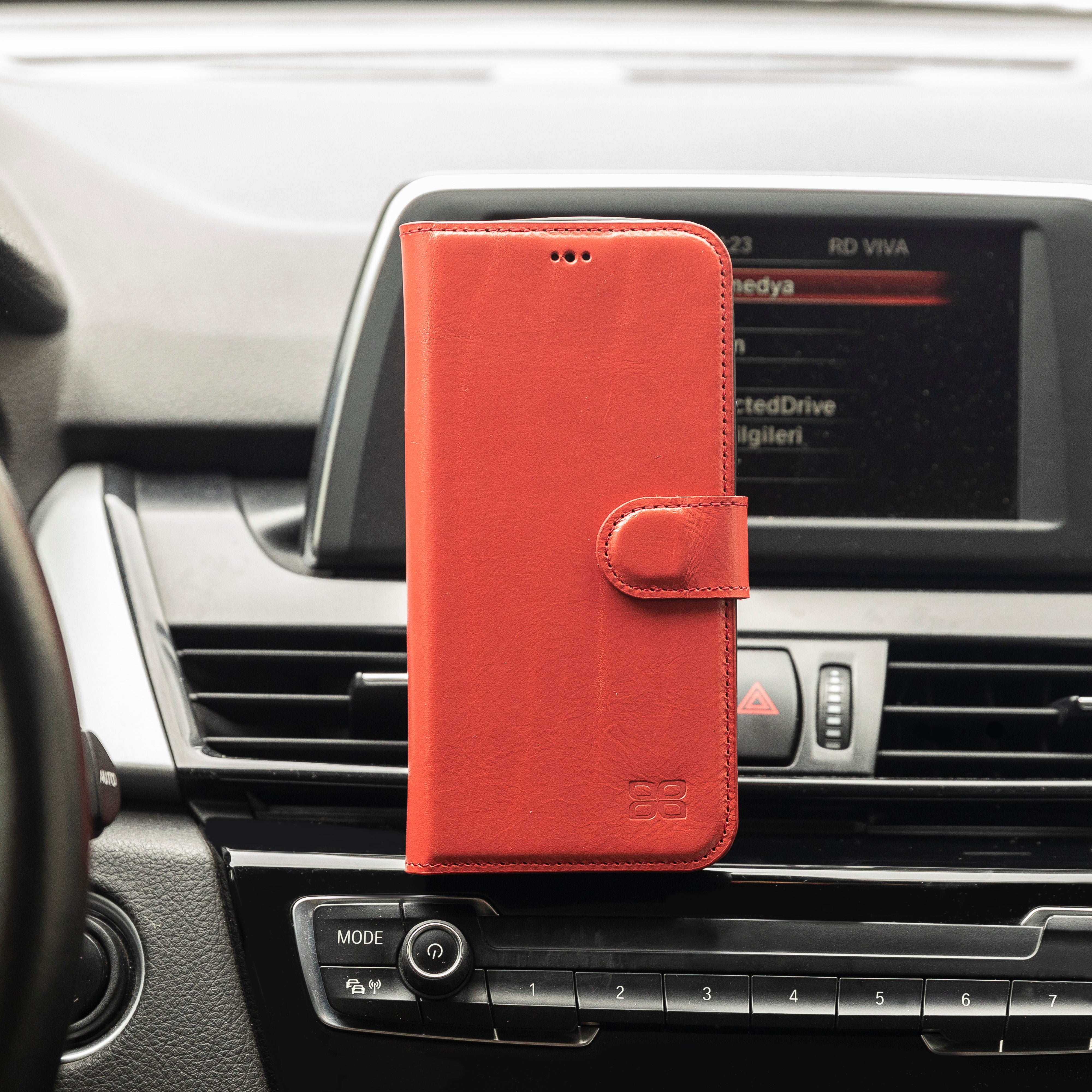 Étui portefeuille détachable en cuir véritable pour iPhone 13