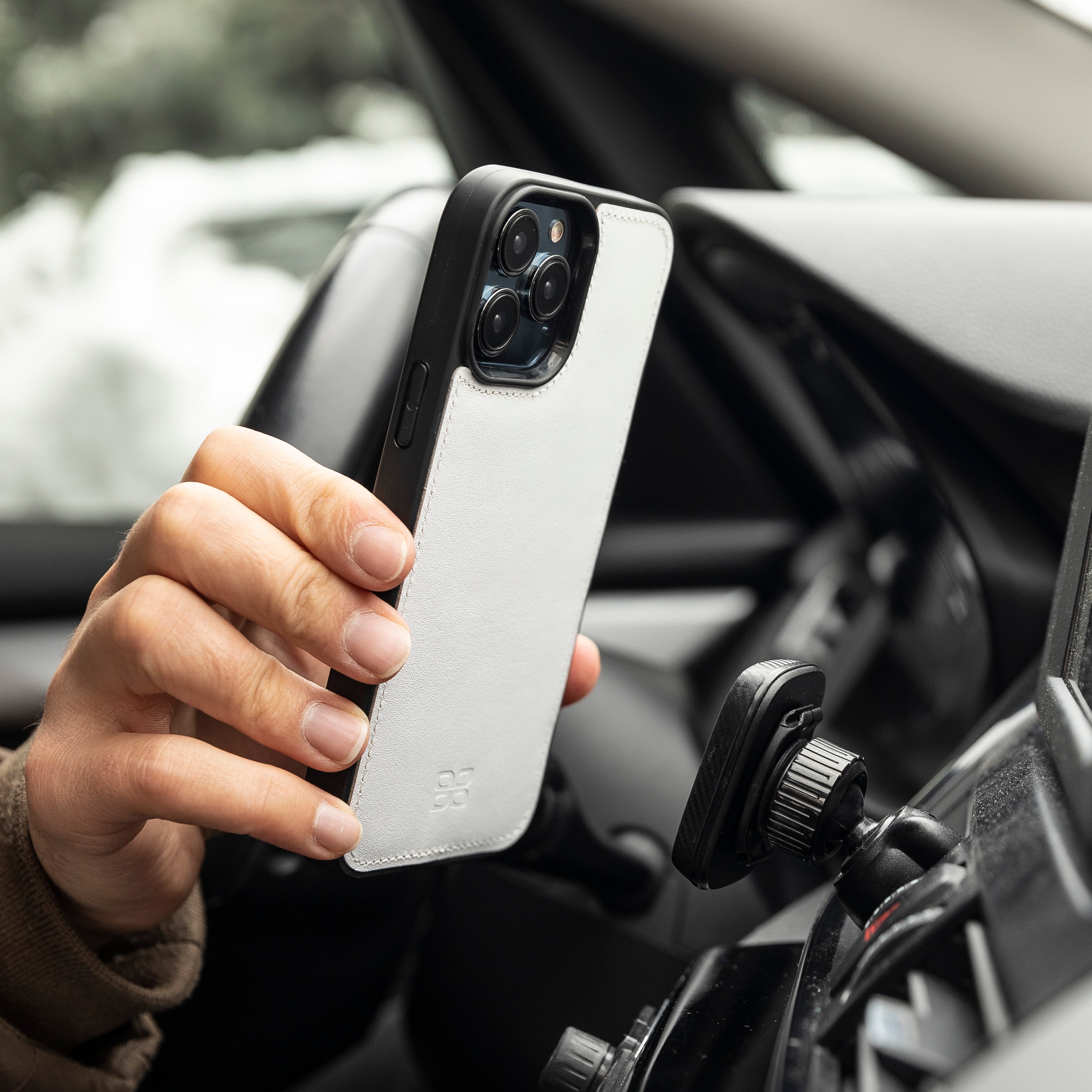 Étui portefeuille détachable en cuir véritable pour iPhone 13