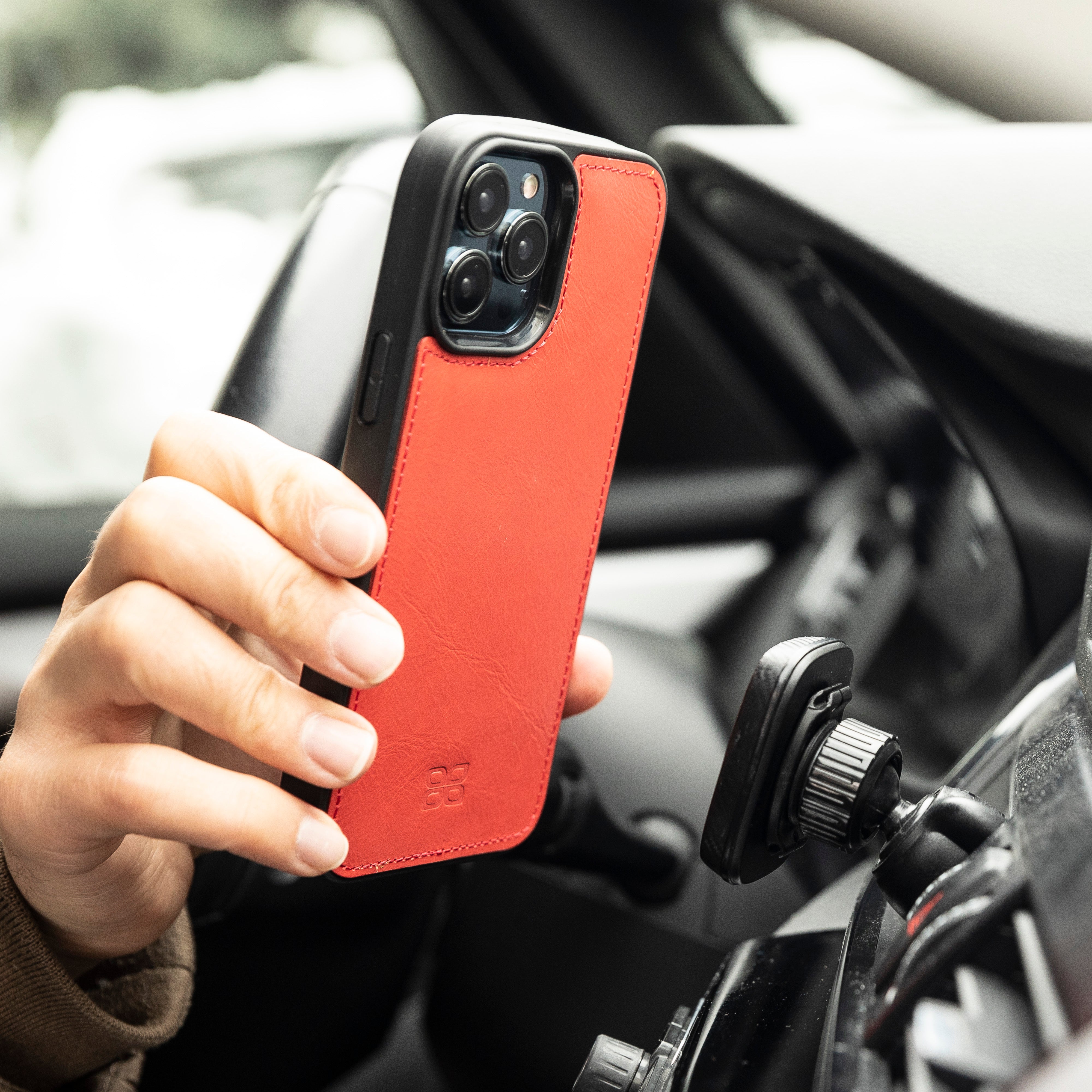 Étui portefeuille détachable en cuir véritable pour iPhone 13