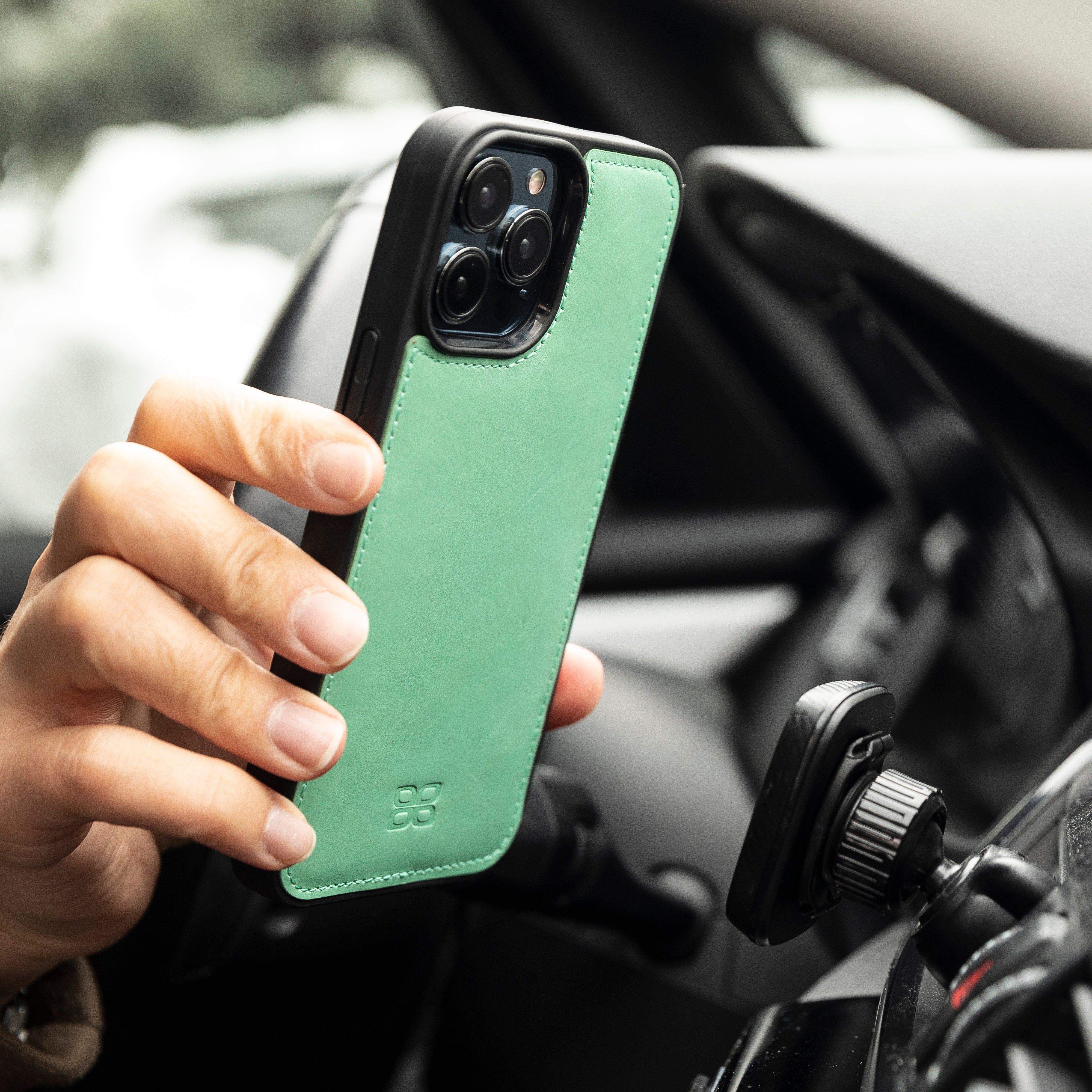 Étui portefeuille détachable en cuir véritable pour iPhone 13