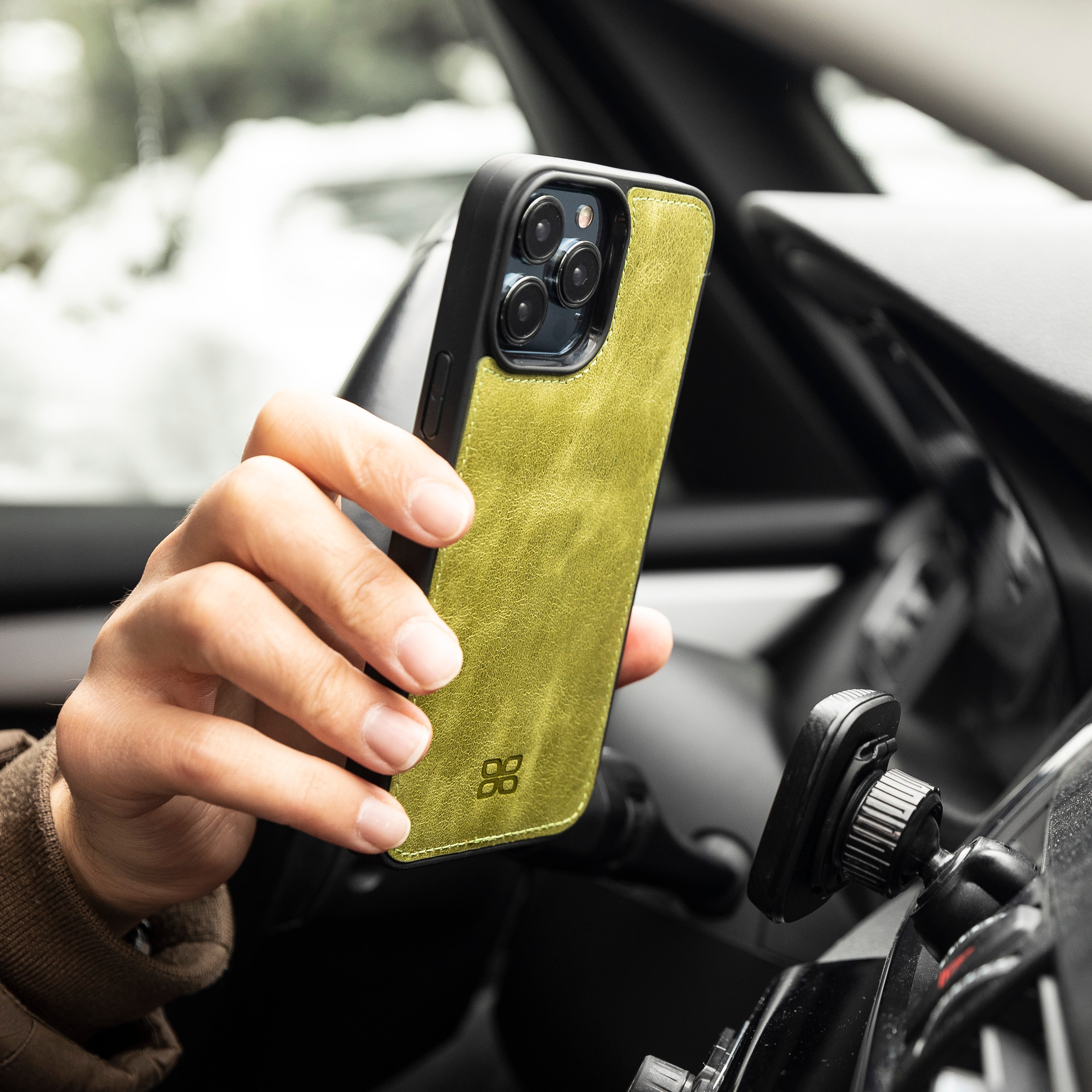 Étui portefeuille détachable en cuir véritable pour iPhone 13