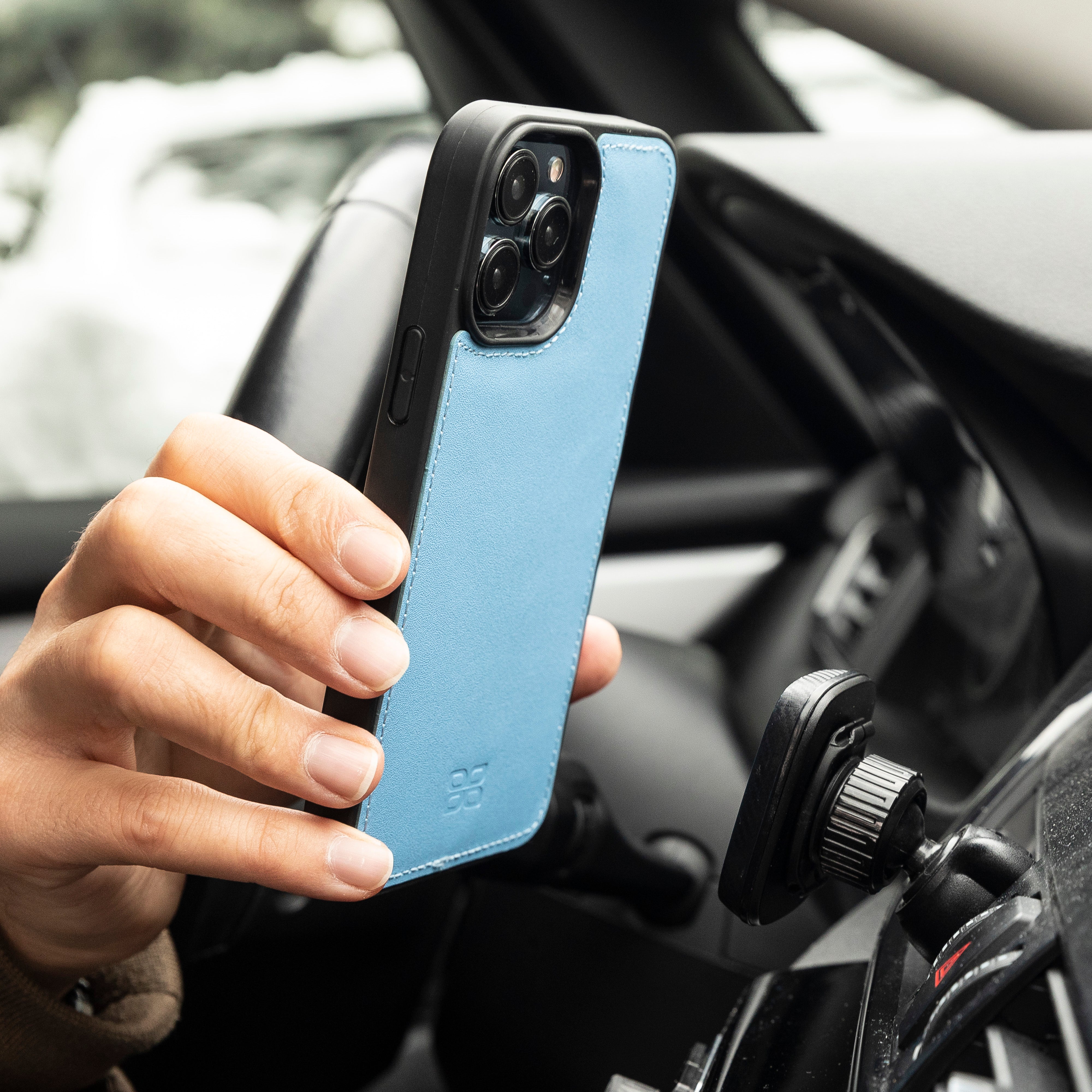 Étui portefeuille détachable en cuir véritable pour iPhone 13