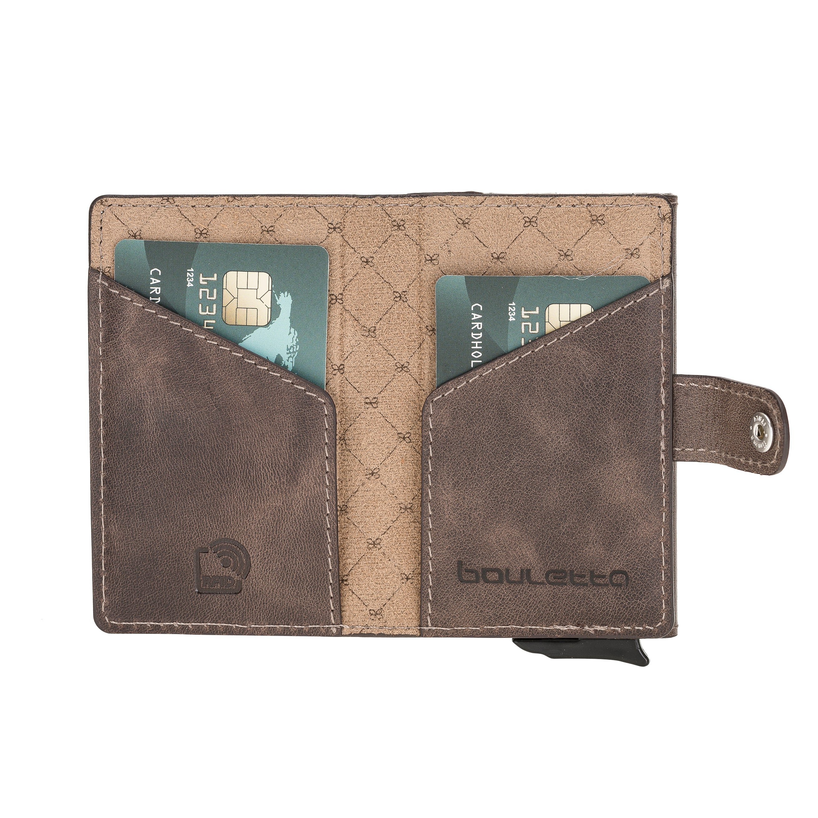 Terry Leather Coin Mechanical Card Holder