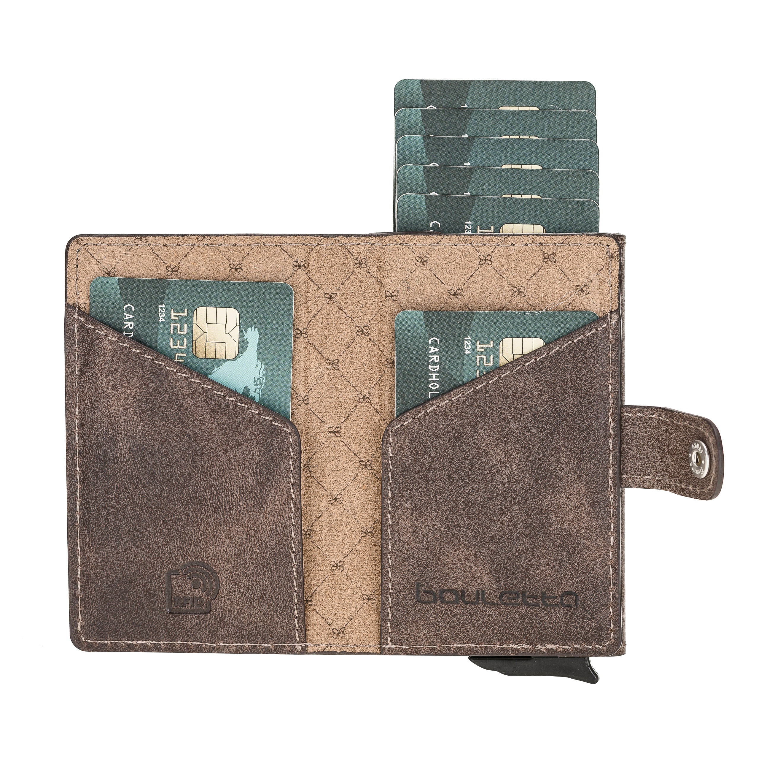 Terry Leather Coin Mechanical Card Holder