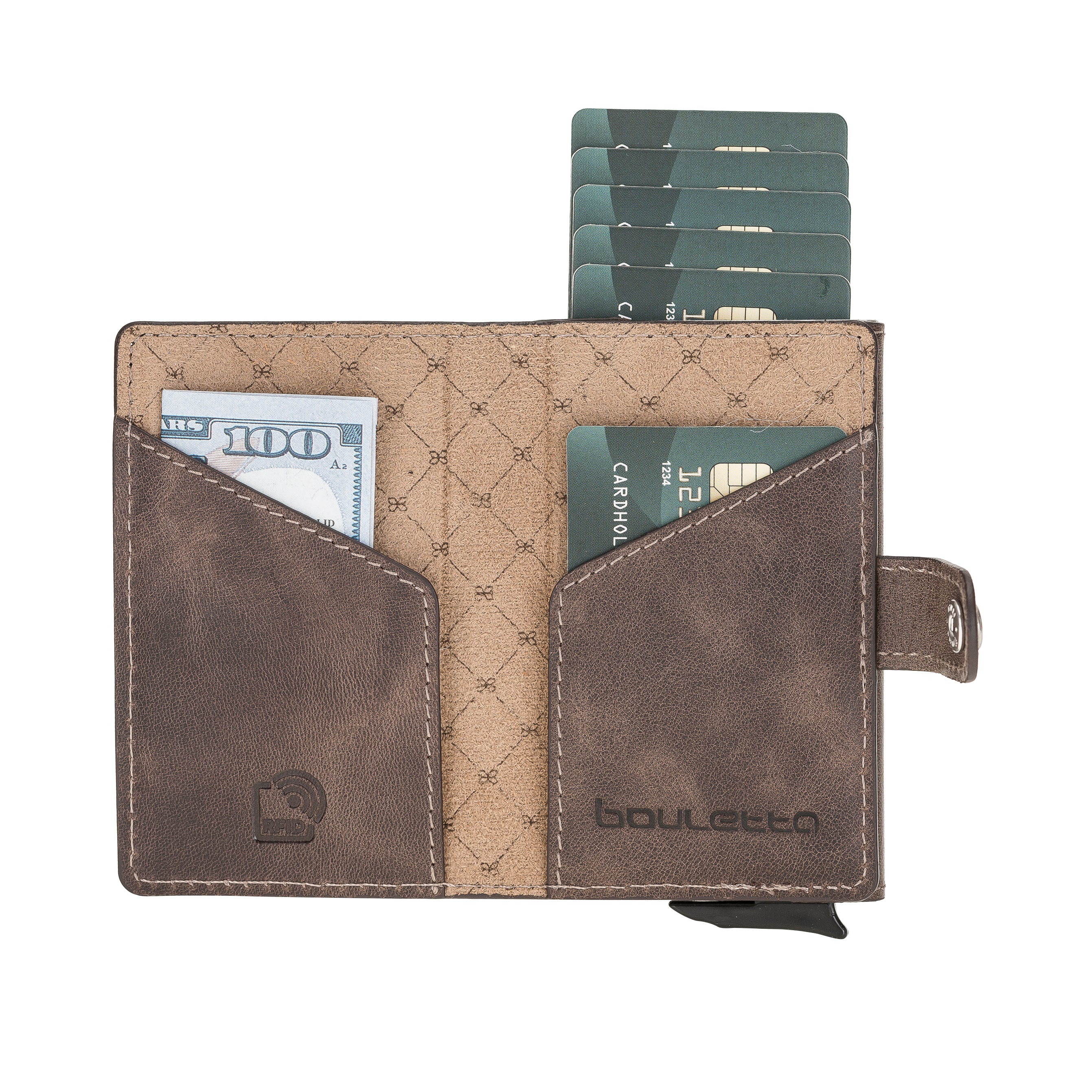 Terry Leather Coin Mechanical Card Holder