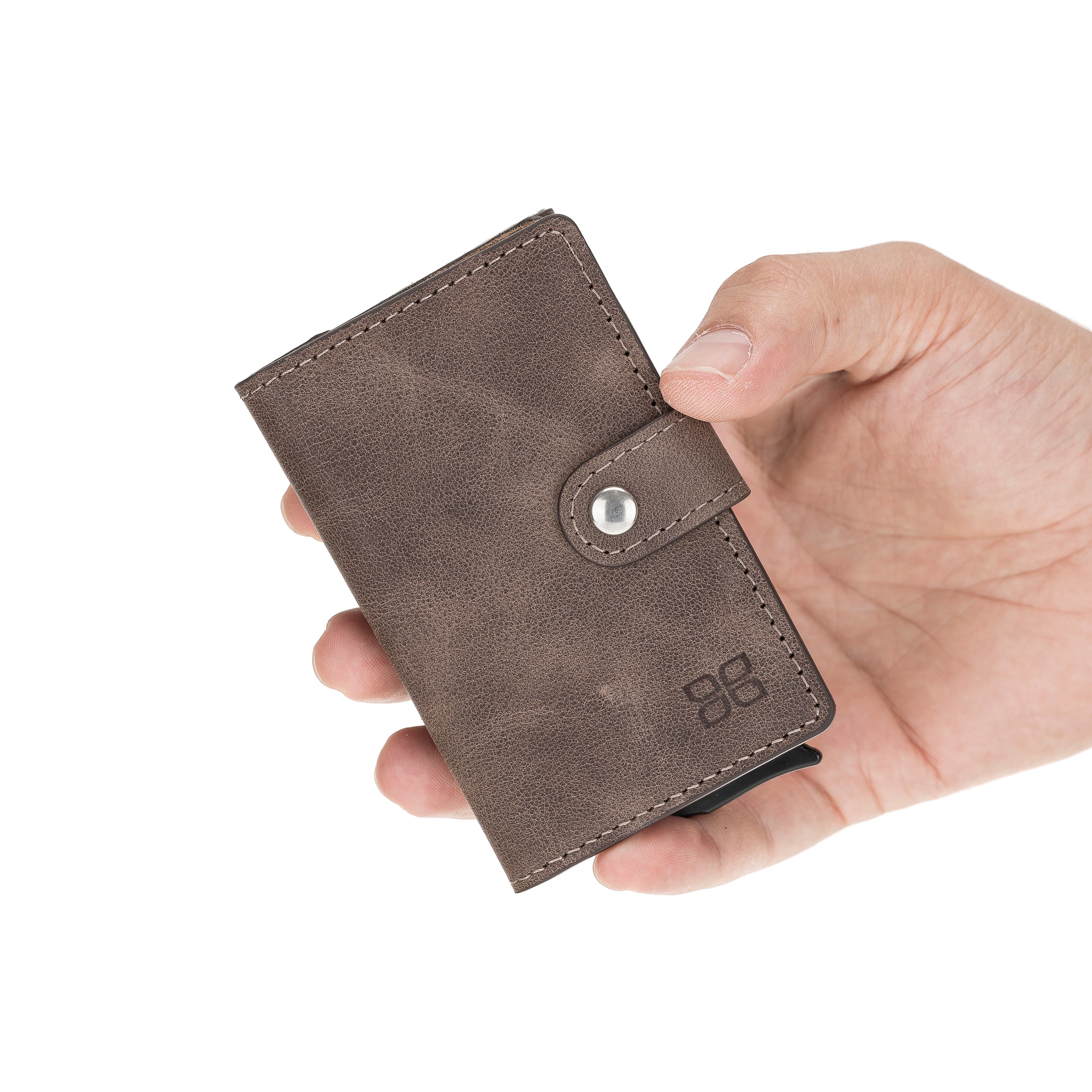 Terry Leather Coin Mechanical Card Holder