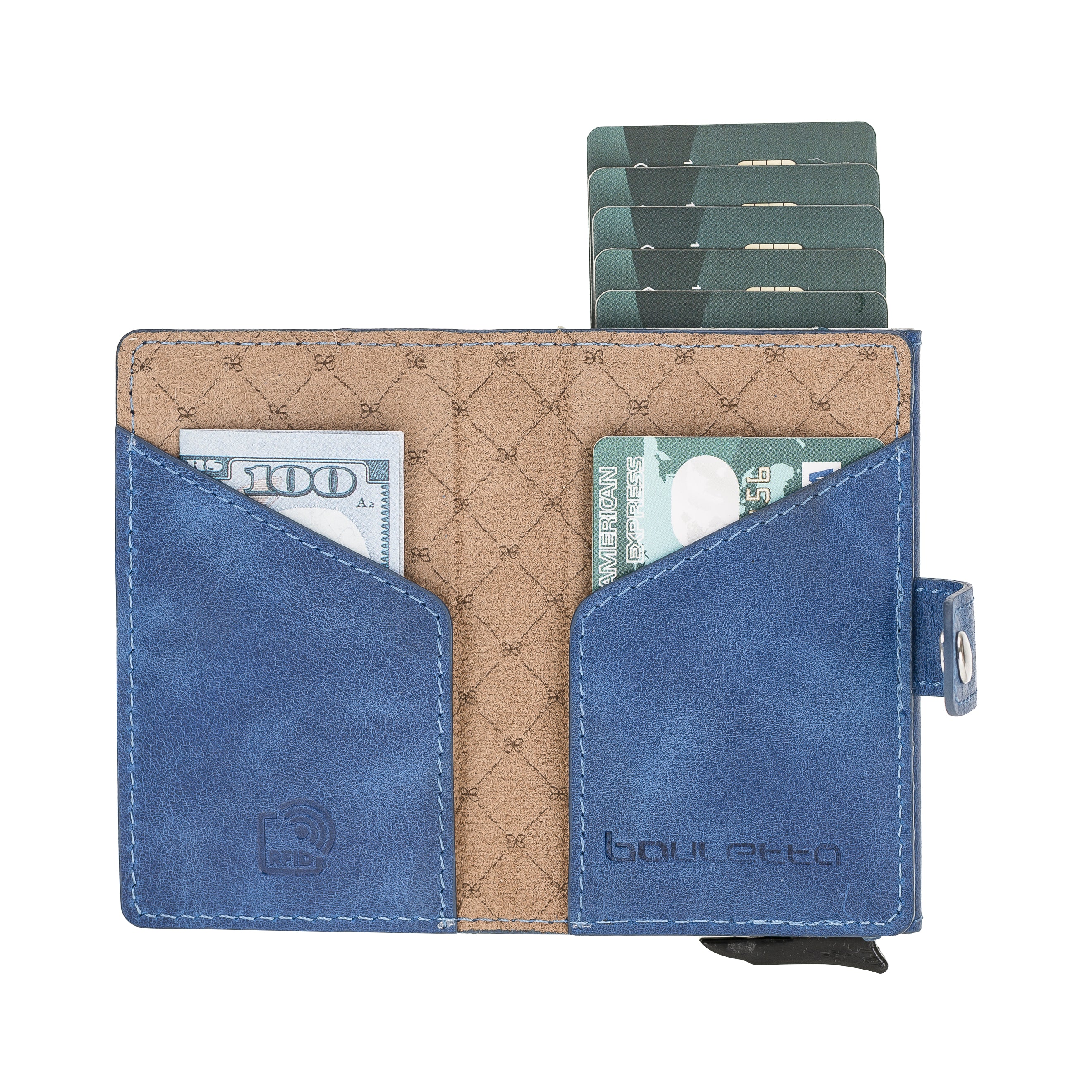 Terry Leather Coin Mechanical Card Holder