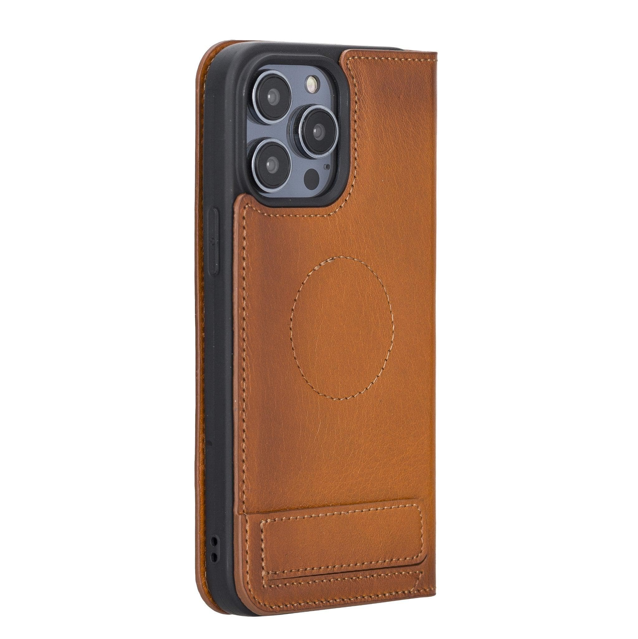 Étui portefeuille fin en cuir véritable Brookscase pour iPhone 14 Pro Max (6,7")