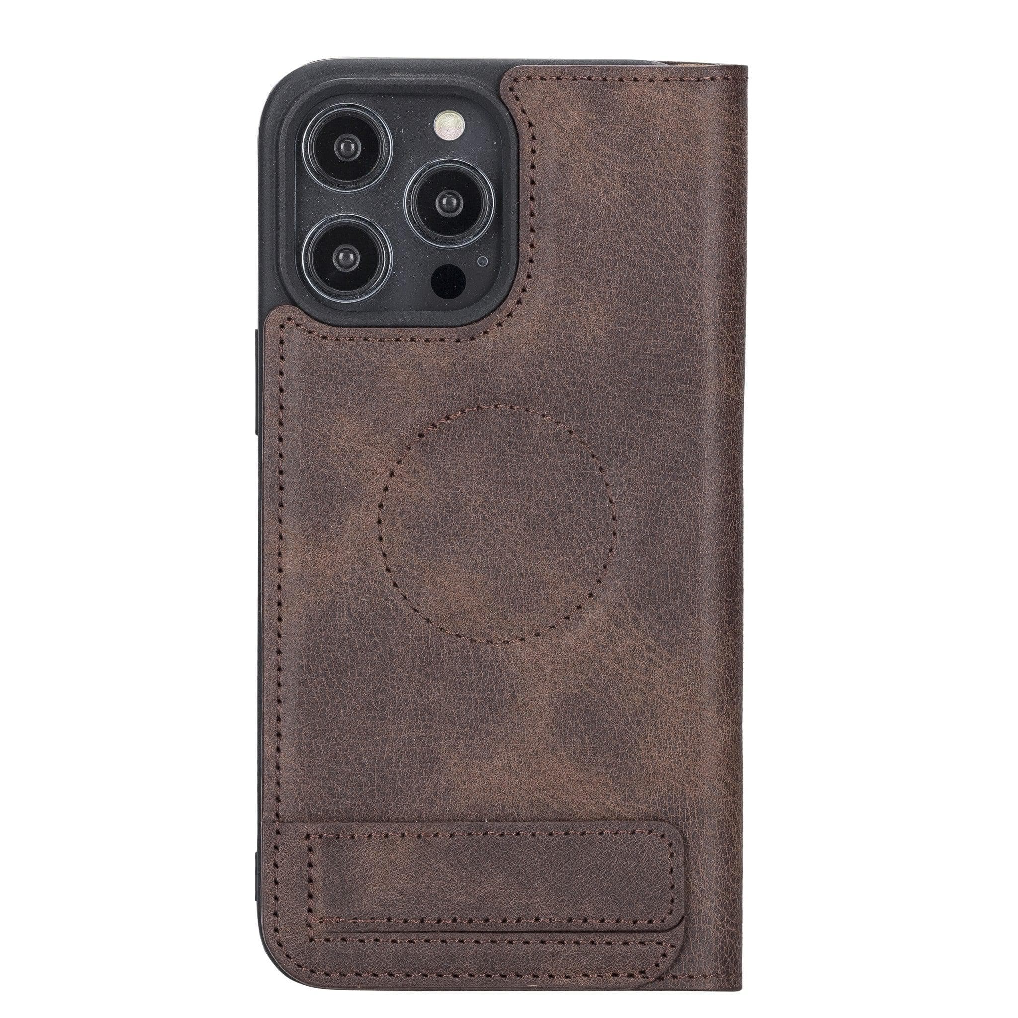 Étui portefeuille fin en cuir véritable Brookscase pour iPhone 14 Pro Max (6,7")