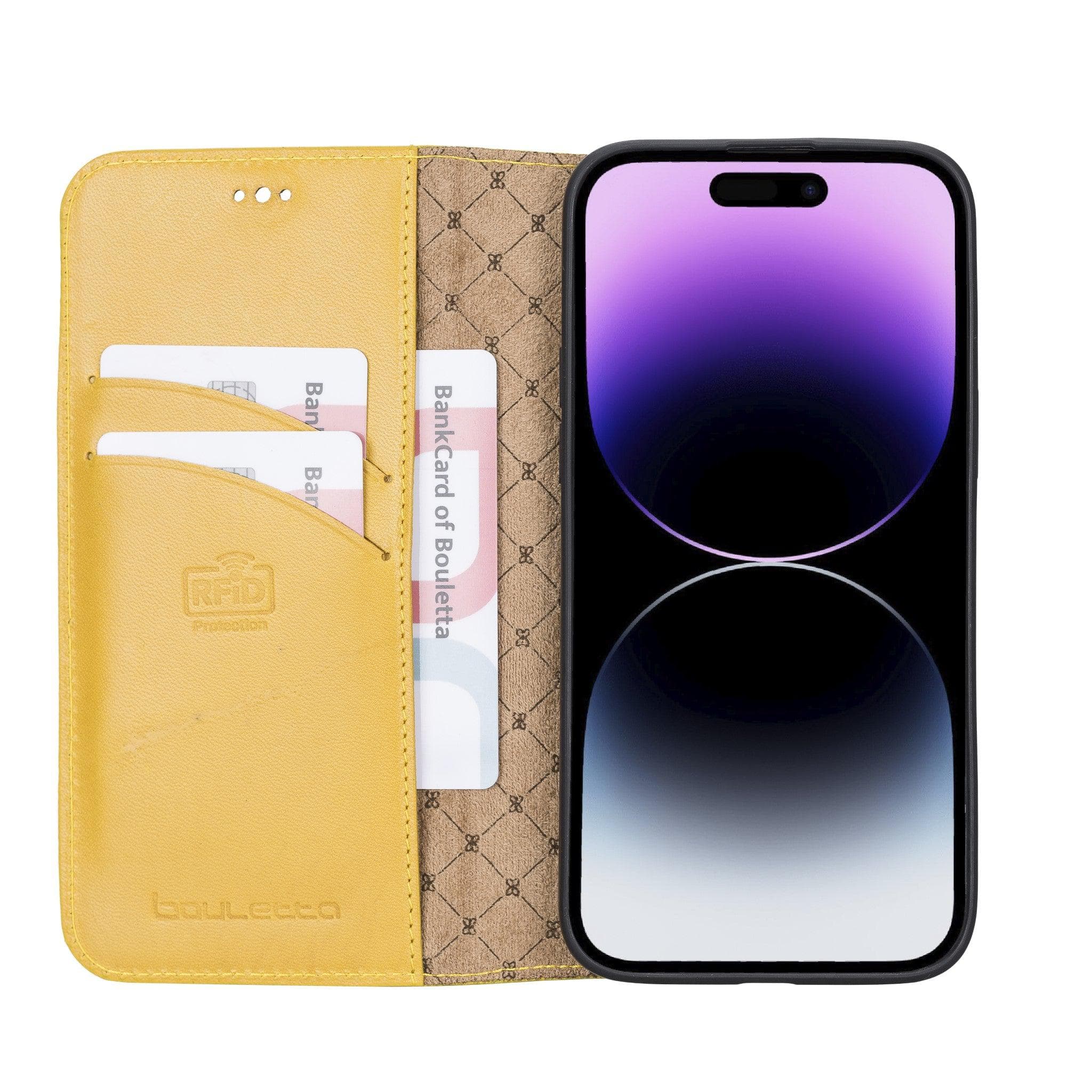 Étui portefeuille fin en cuir véritable Brookscase pour iPhone 14 Pro Max (6,7")