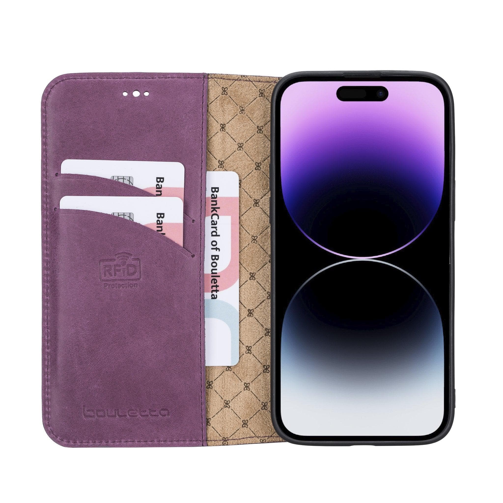 Étui portefeuille fin en cuir véritable Brookscase pour iPhone 14 Pro Max (6,7")