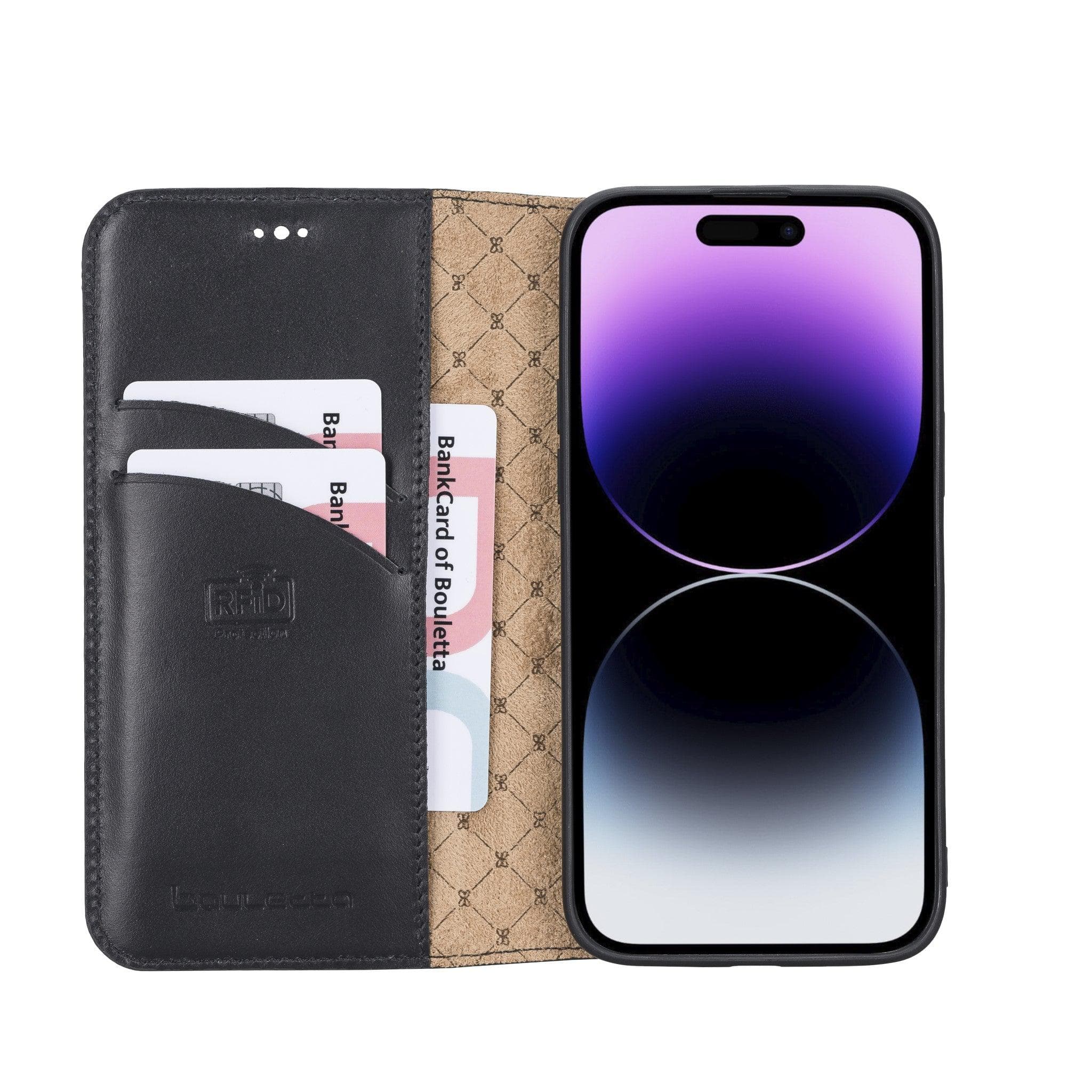 Étui portefeuille fin en cuir véritable Brookscase pour iPhone 14 Pro Max (6,7")