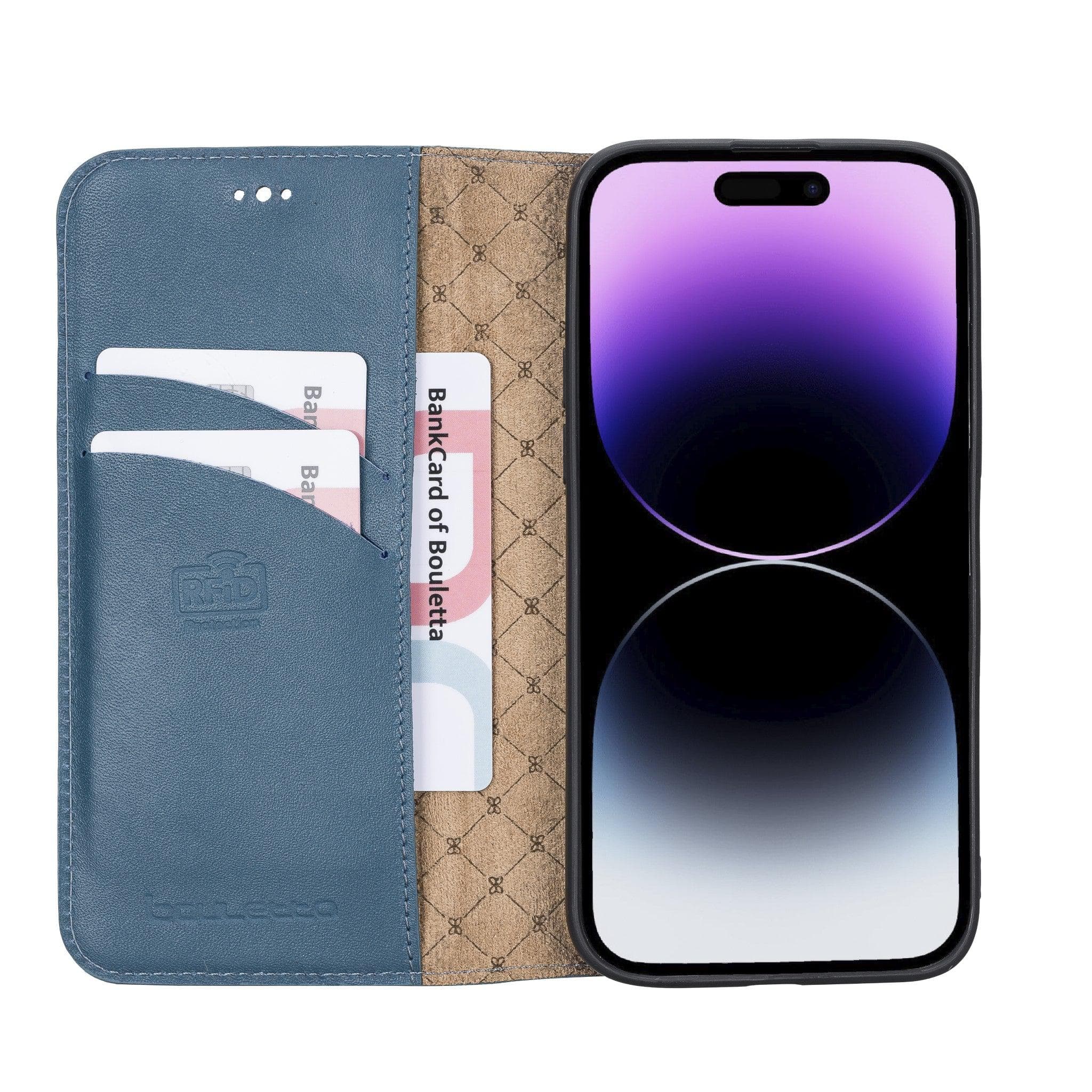 Étui portefeuille fin en cuir véritable Brookscase pour iPhone 14 Pro Max (6,7")