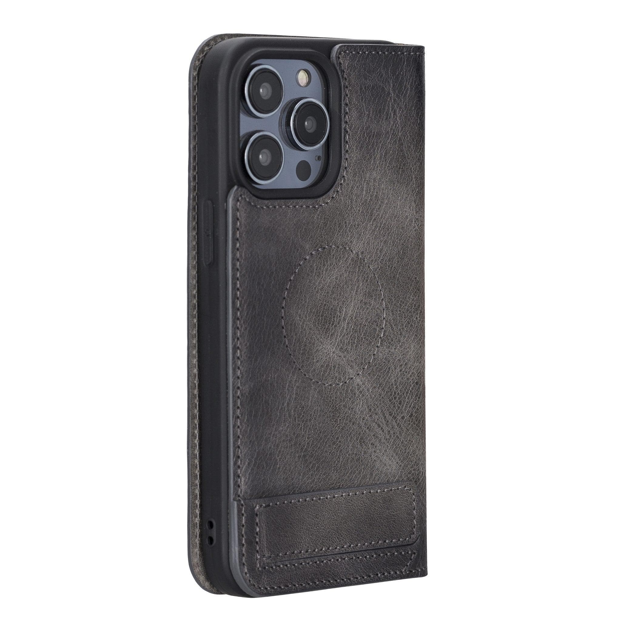 Étui portefeuille fin en cuir véritable Brookscase pour iPhone 14 Pro Max (6,7")