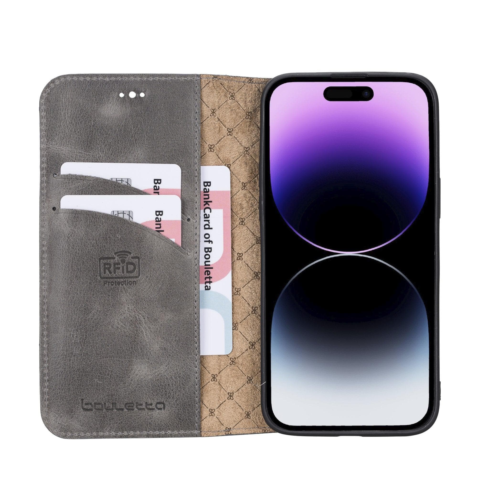 Étui portefeuille fin en cuir véritable Brookscase pour iPhone 14 Pro Max (6,7")