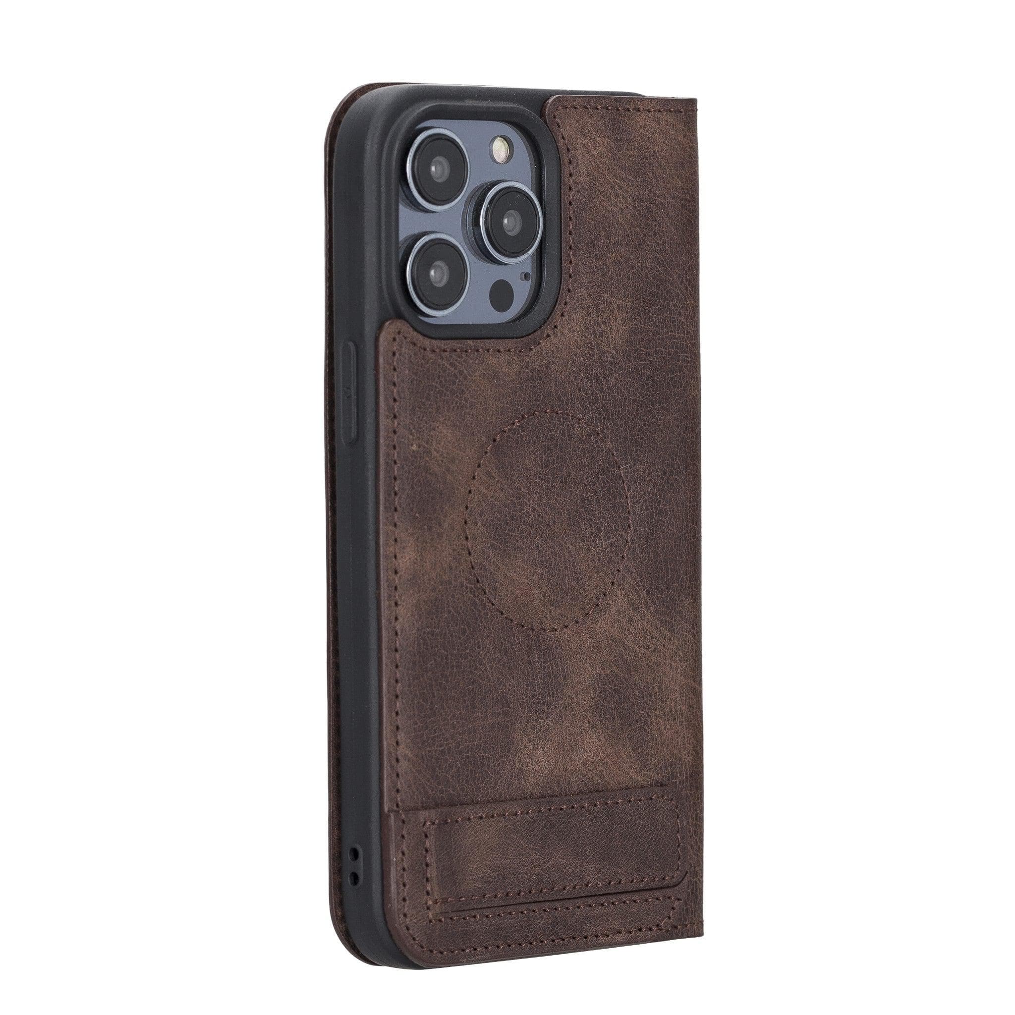 Étui portefeuille fin en cuir véritable Brookscase pour iPhone 14 Pro Max (6,7")