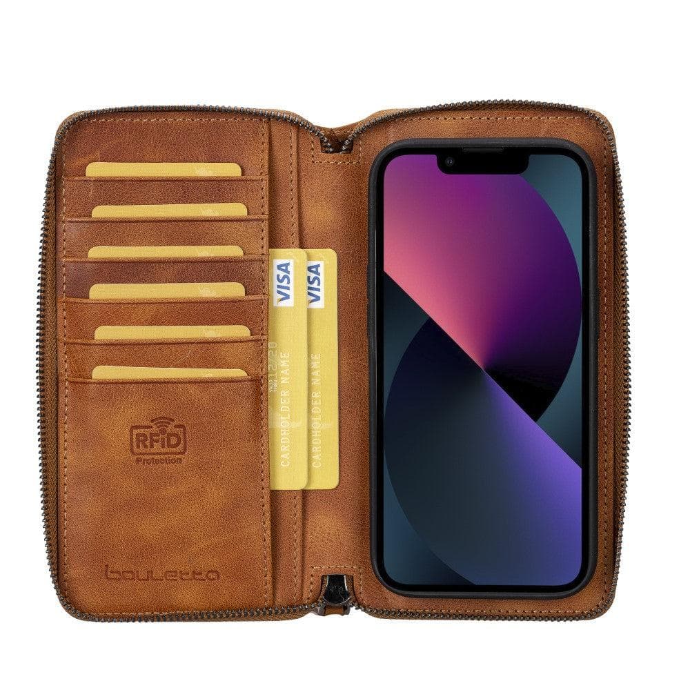 Étui portefeuille en cuir détachable et zippé pour iPhone 14 Pro Max (6,7") Pouch Magic