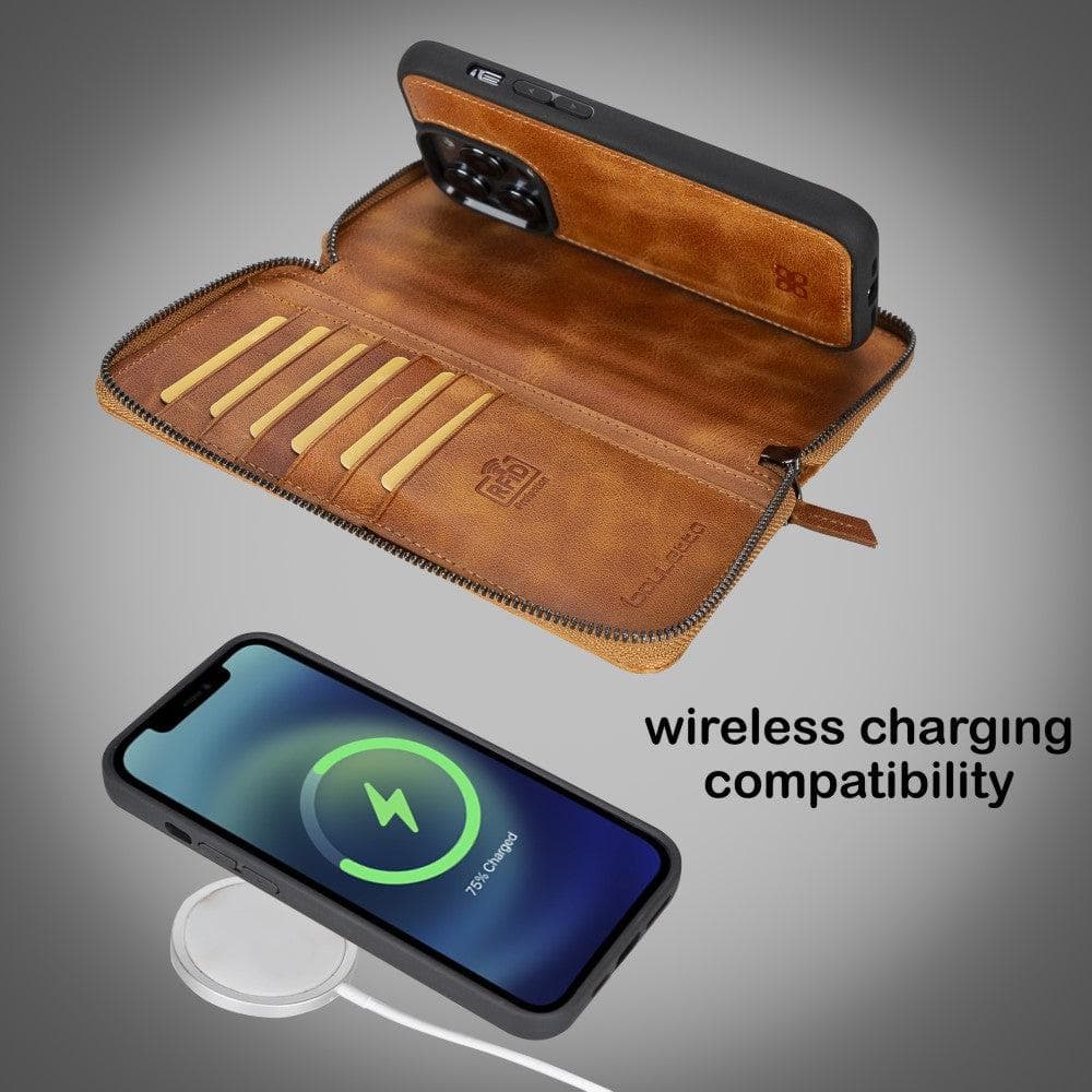 Étui portefeuille en cuir détachable et zippé pour iPhone 14 Pro Max (6,7") Pouch Magic