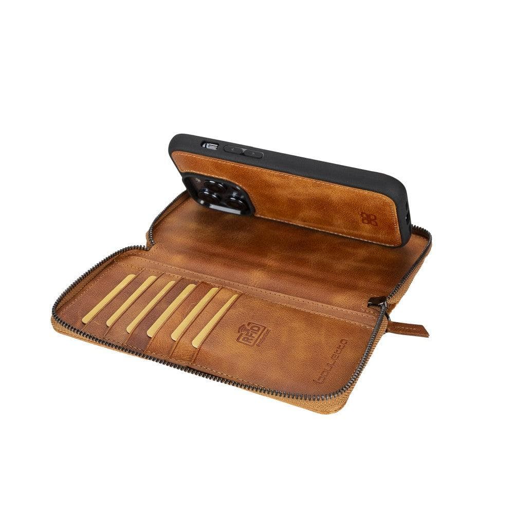 Étui portefeuille en cuir détachable et zippé pour iPhone 14 Pro Max (6,7") Pouch Magic