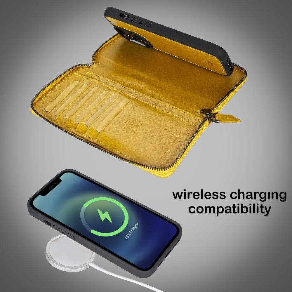 Étui portefeuille en cuir détachable et zippé pour iPhone 14 Pro Max (6,7") Pouch Magic