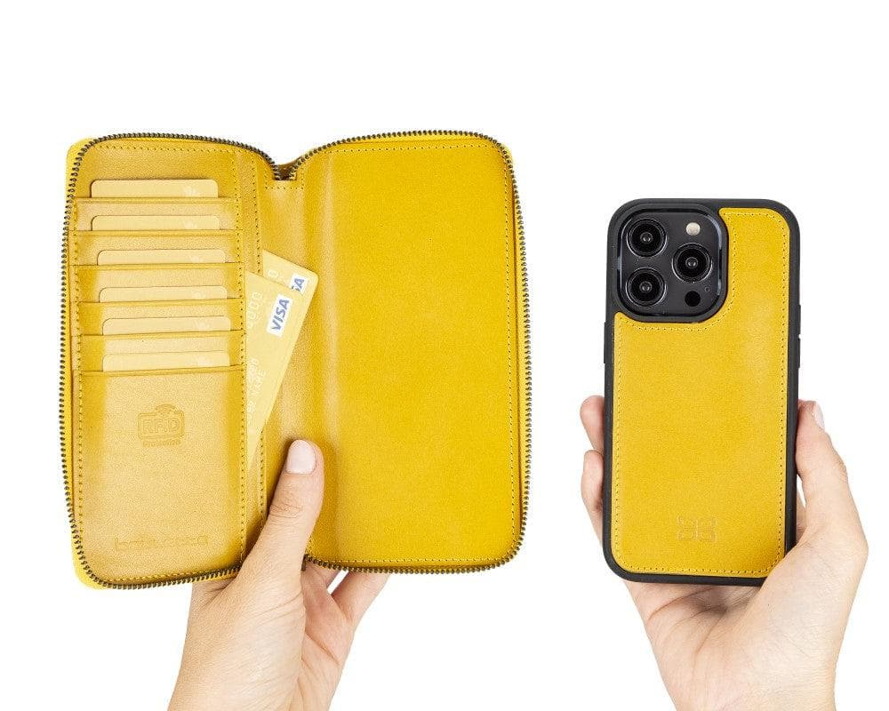 Étui portefeuille en cuir détachable et zippé pour iPhone 14 Pro Max (6,7") Pouch Magic