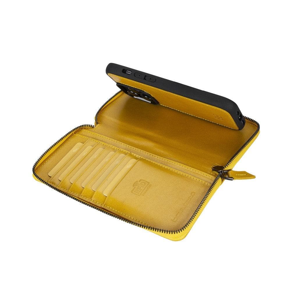 Étui portefeuille en cuir détachable et zippé pour iPhone 14 Pro Max (6,7") Pouch Magic