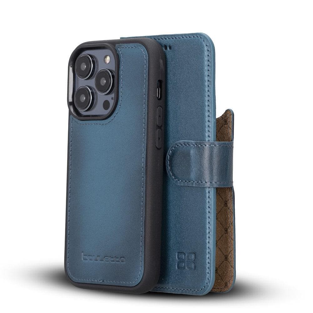 Étui portefeuille amovible en cuir véritable pour iPhone 14 Pro Max (6,7")