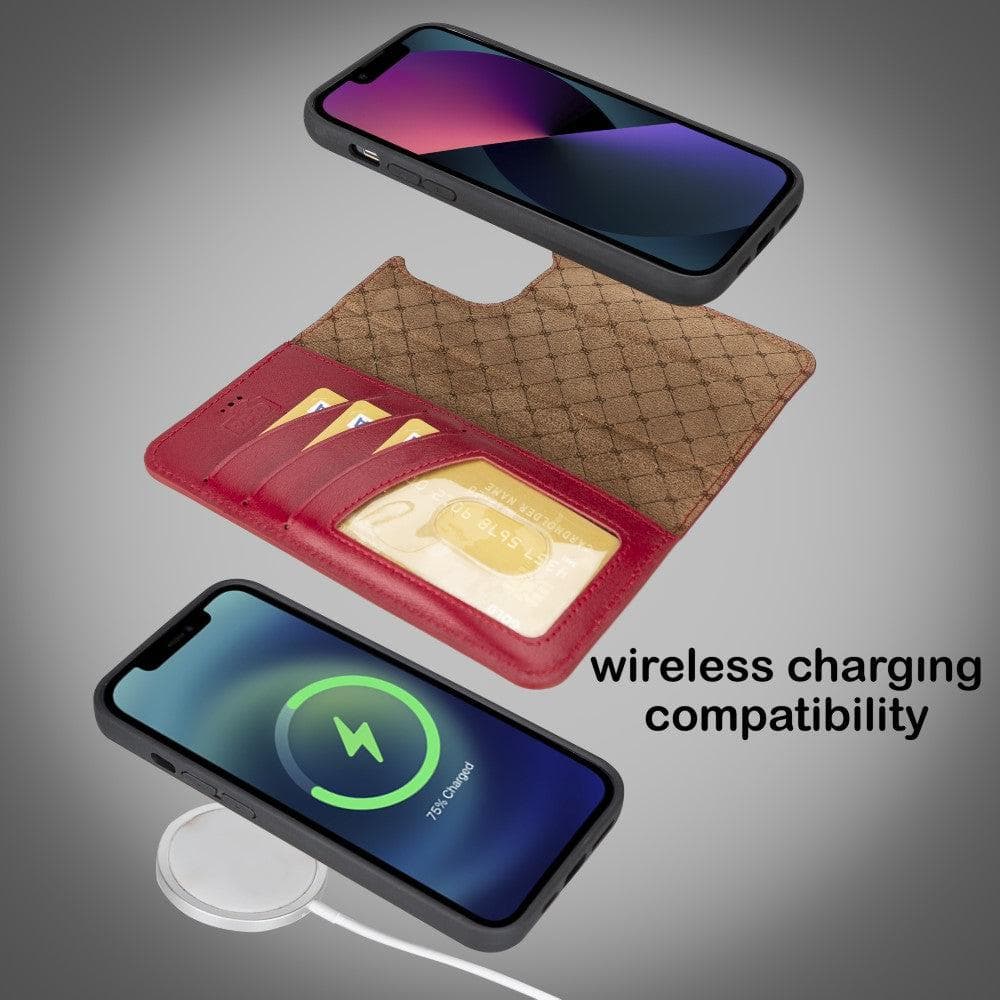 Étui portefeuille amovible en cuir véritable pour iPhone 14 Pro Max (6,7")