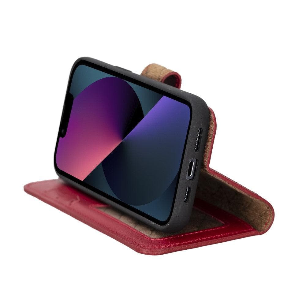 Étui portefeuille amovible en cuir véritable pour iPhone 14 Pro Max (6,7")