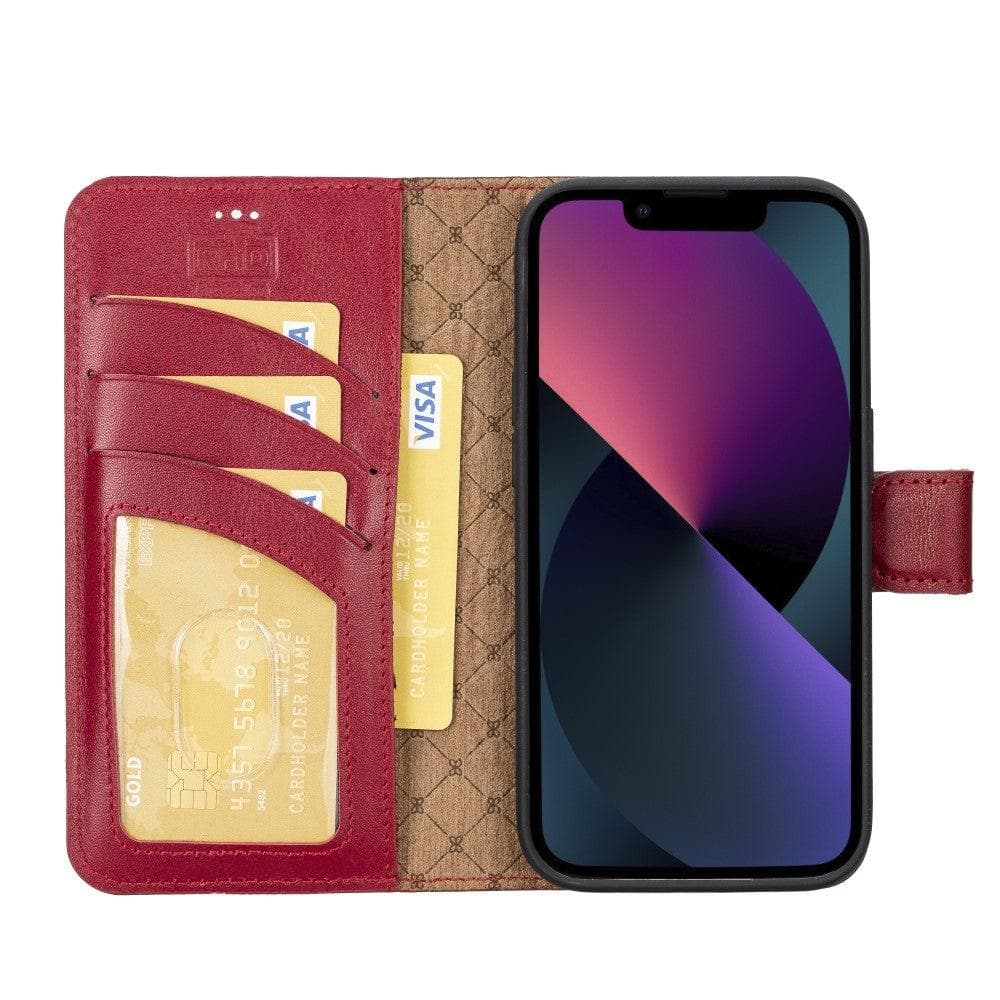 Étui portefeuille amovible en cuir véritable pour iPhone 14 Pro Max (6,7")