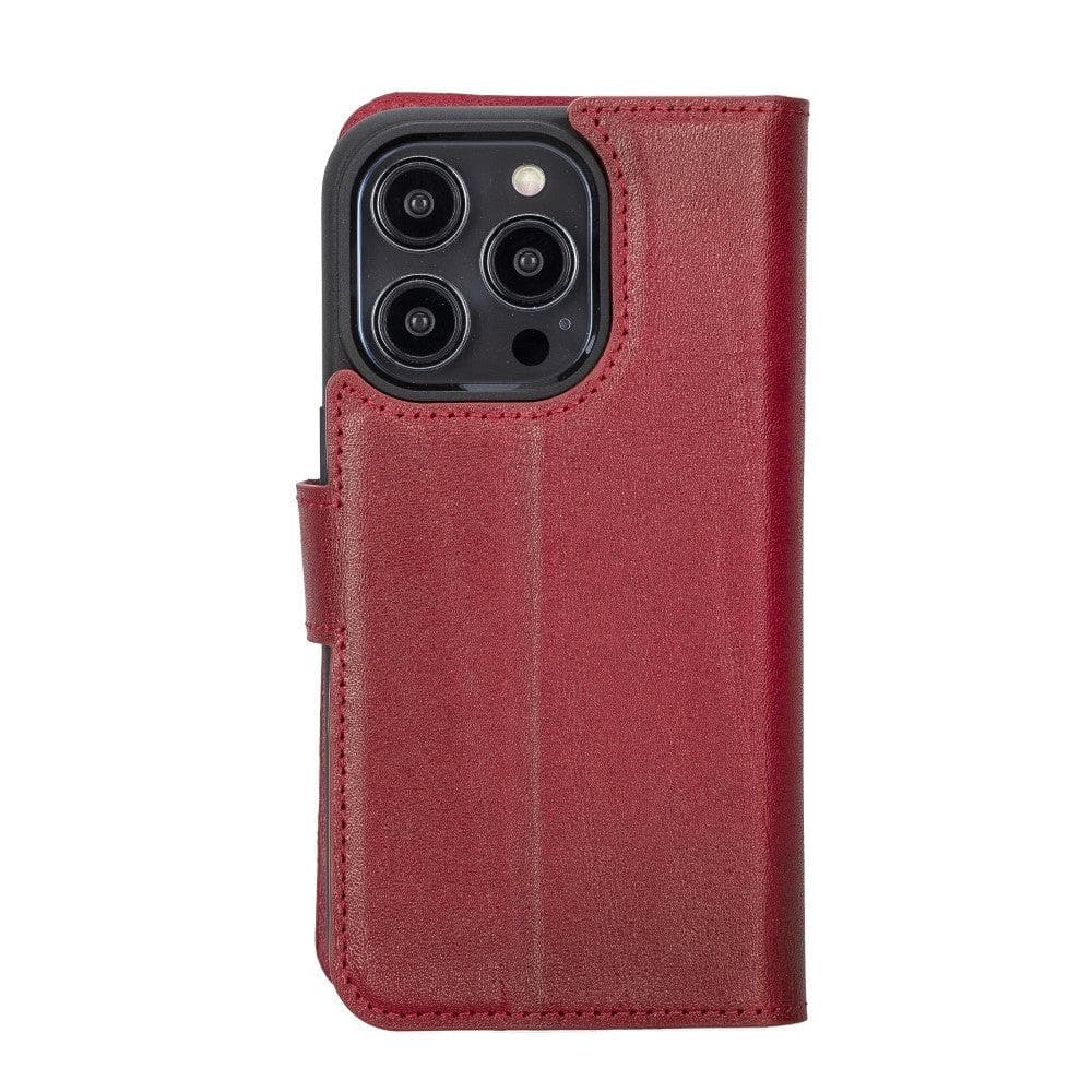 Étui portefeuille amovible en cuir véritable pour iPhone 14 Pro Max (6,7")