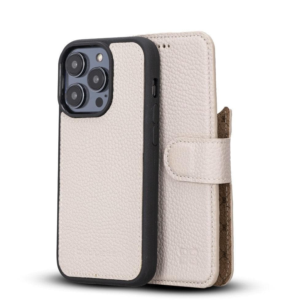 Étui portefeuille amovible en cuir véritable pour iPhone 14 Pro Max (6,7")