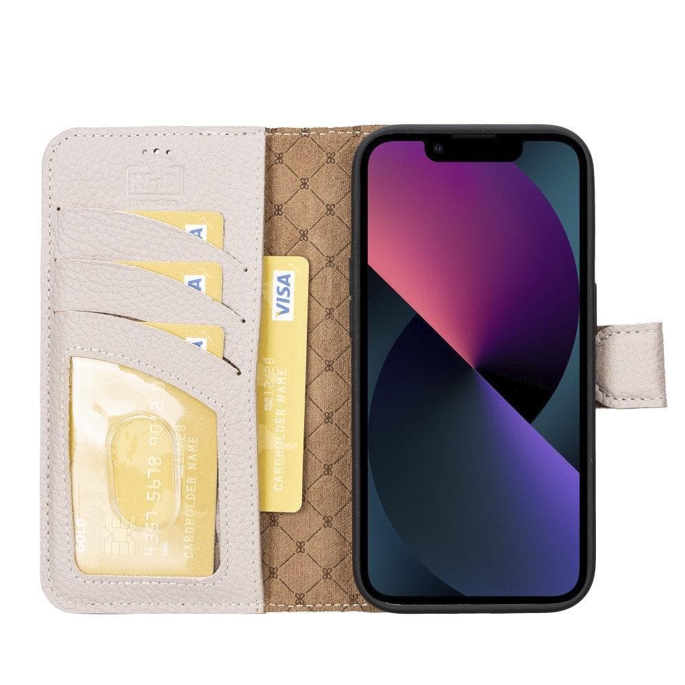 Étui portefeuille amovible en cuir véritable pour iPhone 14 Pro Max (6,7")