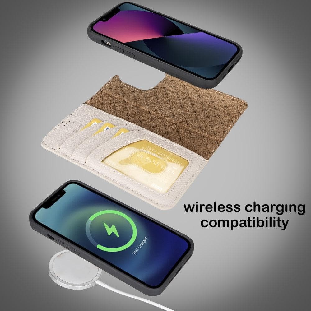 Étui portefeuille amovible en cuir véritable pour iPhone 14 Pro Max (6,7")