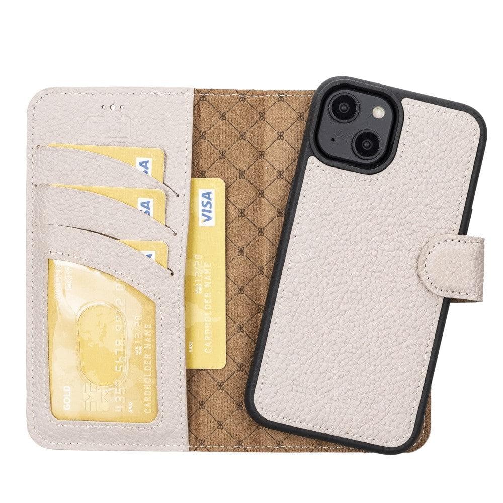 Étui portefeuille amovible en cuir véritable pour iPhone 14 Pro Max (6,7")