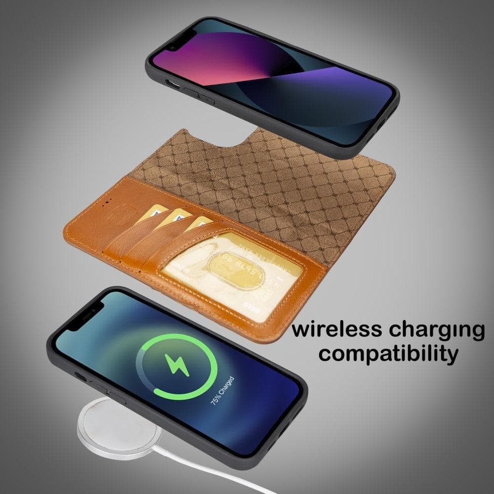 Étui portefeuille amovible en cuir véritable pour iPhone 14 Pro Max (6,7")