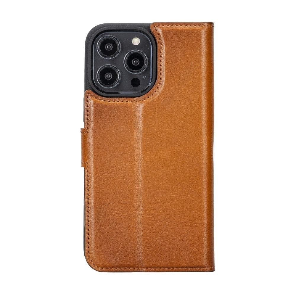Étui portefeuille amovible en cuir véritable pour iPhone 14 Pro Max (6,7")