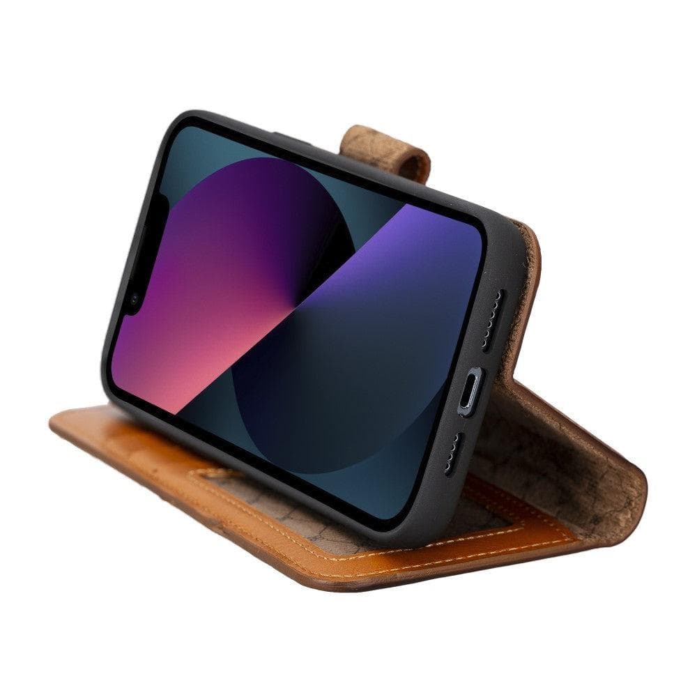 Étui portefeuille amovible en cuir véritable pour iPhone 14 Pro Max (6,7")