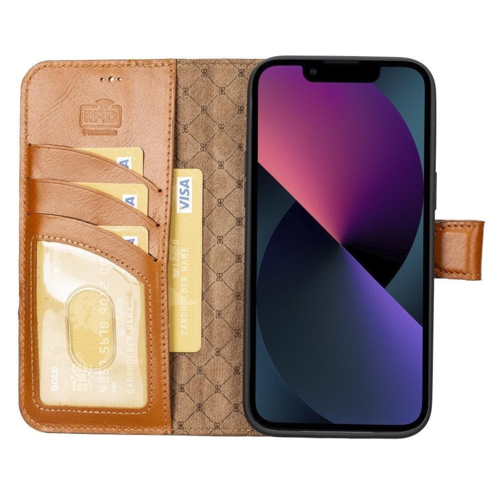 Étui portefeuille amovible en cuir véritable pour iPhone 14 Pro Max (6,7")