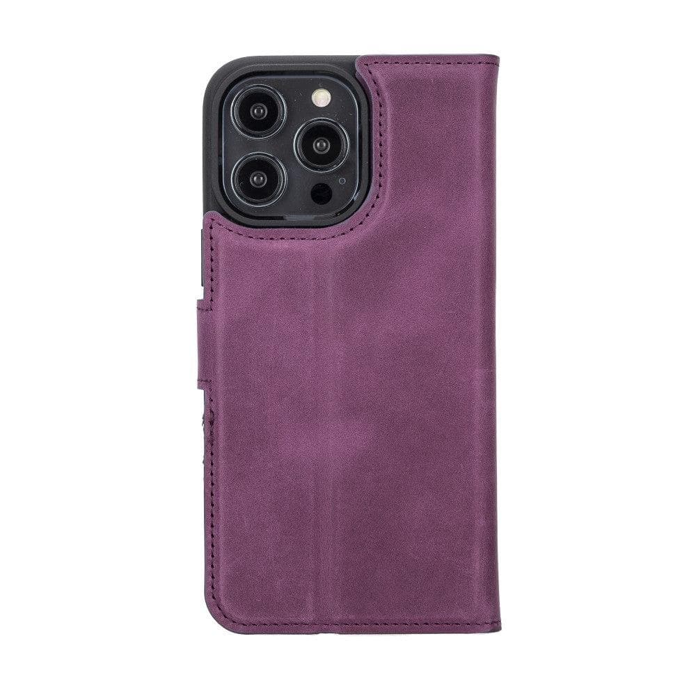 Étui portefeuille amovible en cuir véritable pour iPhone 14 Pro Max (6,7")