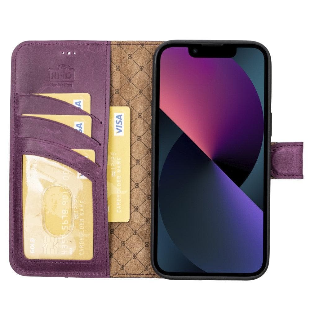 Étui portefeuille amovible en cuir véritable pour iPhone 14 Pro Max (6,7")