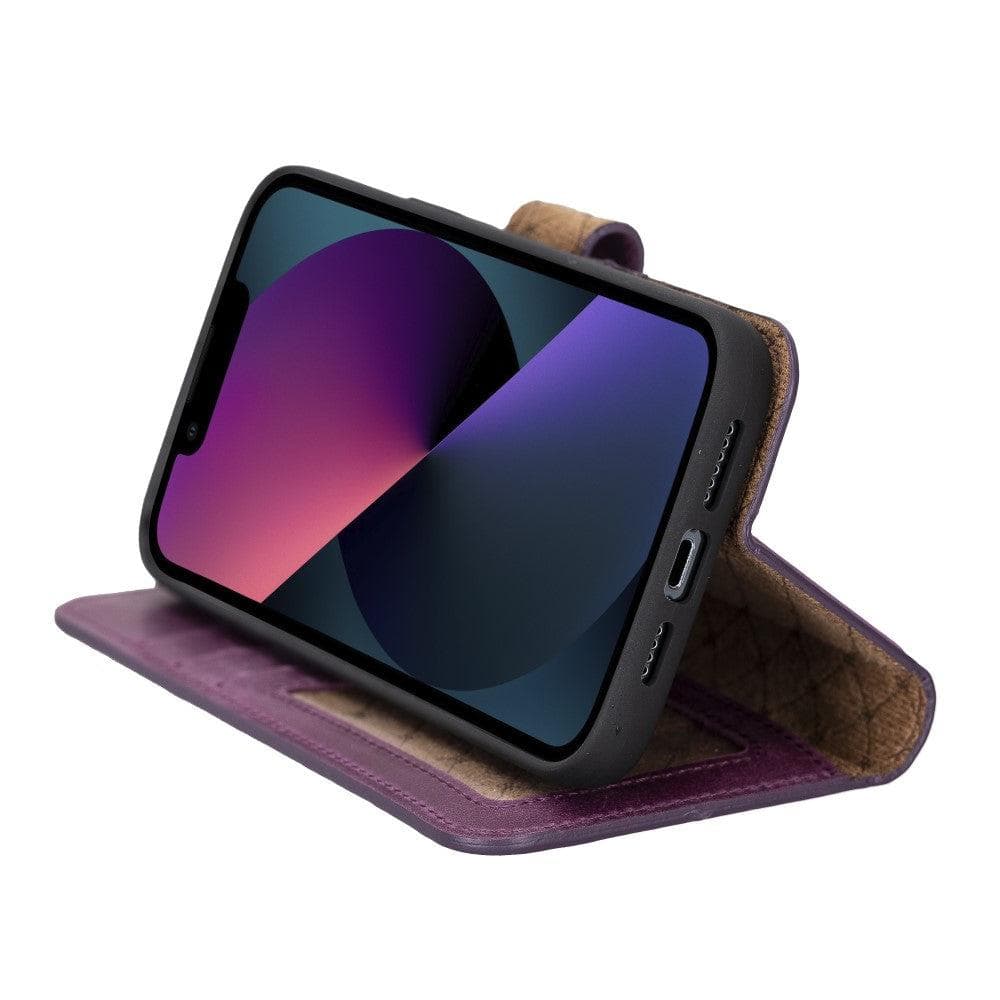 Étui portefeuille amovible en cuir véritable pour iPhone 14 Pro Max (6,7")