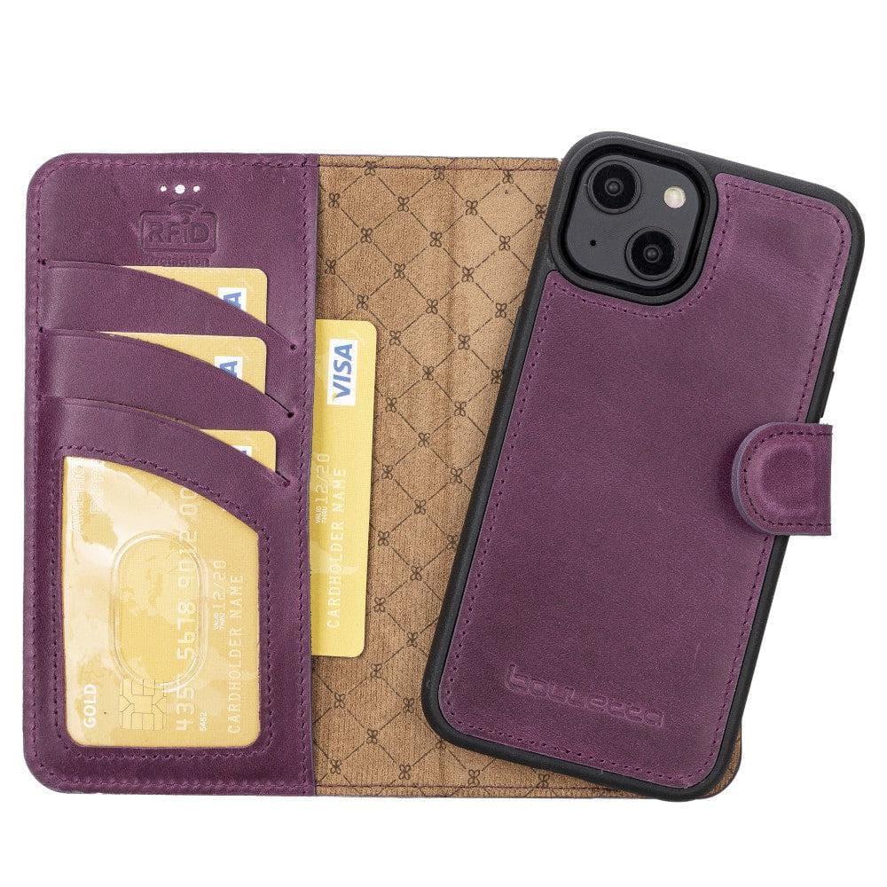 Étui portefeuille amovible en cuir véritable pour iPhone 14 Pro Max (6,7")