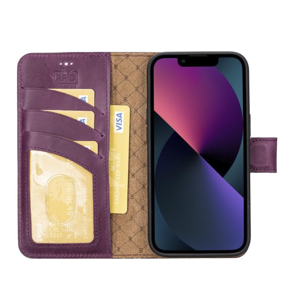 Étui portefeuille amovible en cuir véritable pour iPhone 14 Pro Max (6,7")