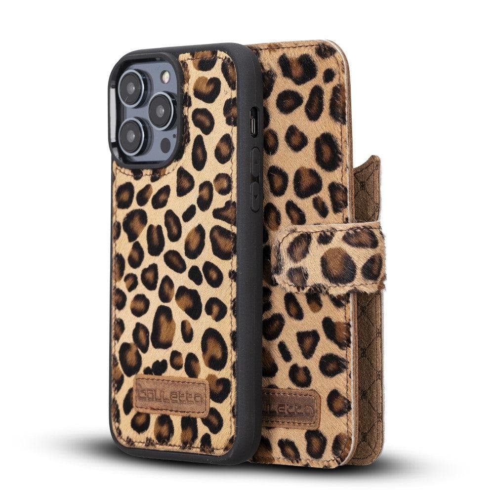 Étui portefeuille amovible en cuir véritable pour iPhone 14 Pro Max (6,7")