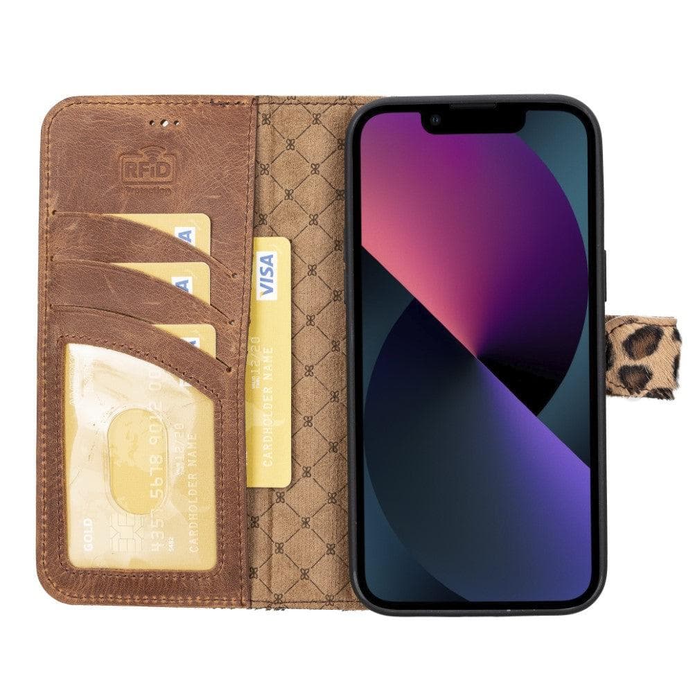 Étui portefeuille amovible en cuir véritable pour iPhone 14 Pro Max (6,7")