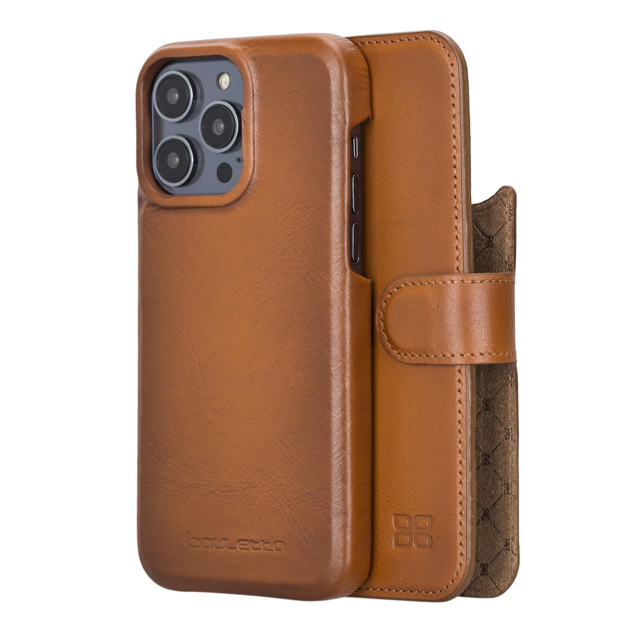 Étui portefeuille magique amovible en cuir véritable F360 pour iPhone 14 Pro Max (6,7")